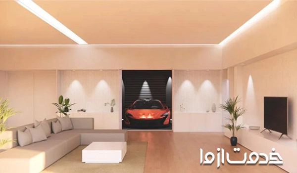 نصب سقف کاذب و نور مخفی برای بازسازی اپارتمان 80 متری